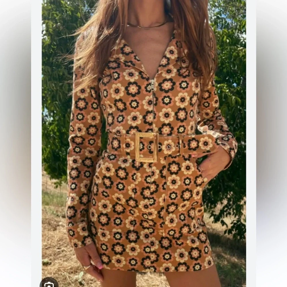 Show Me Your MuMu Aurora Floral Denim Dress - Picture 3 of 10